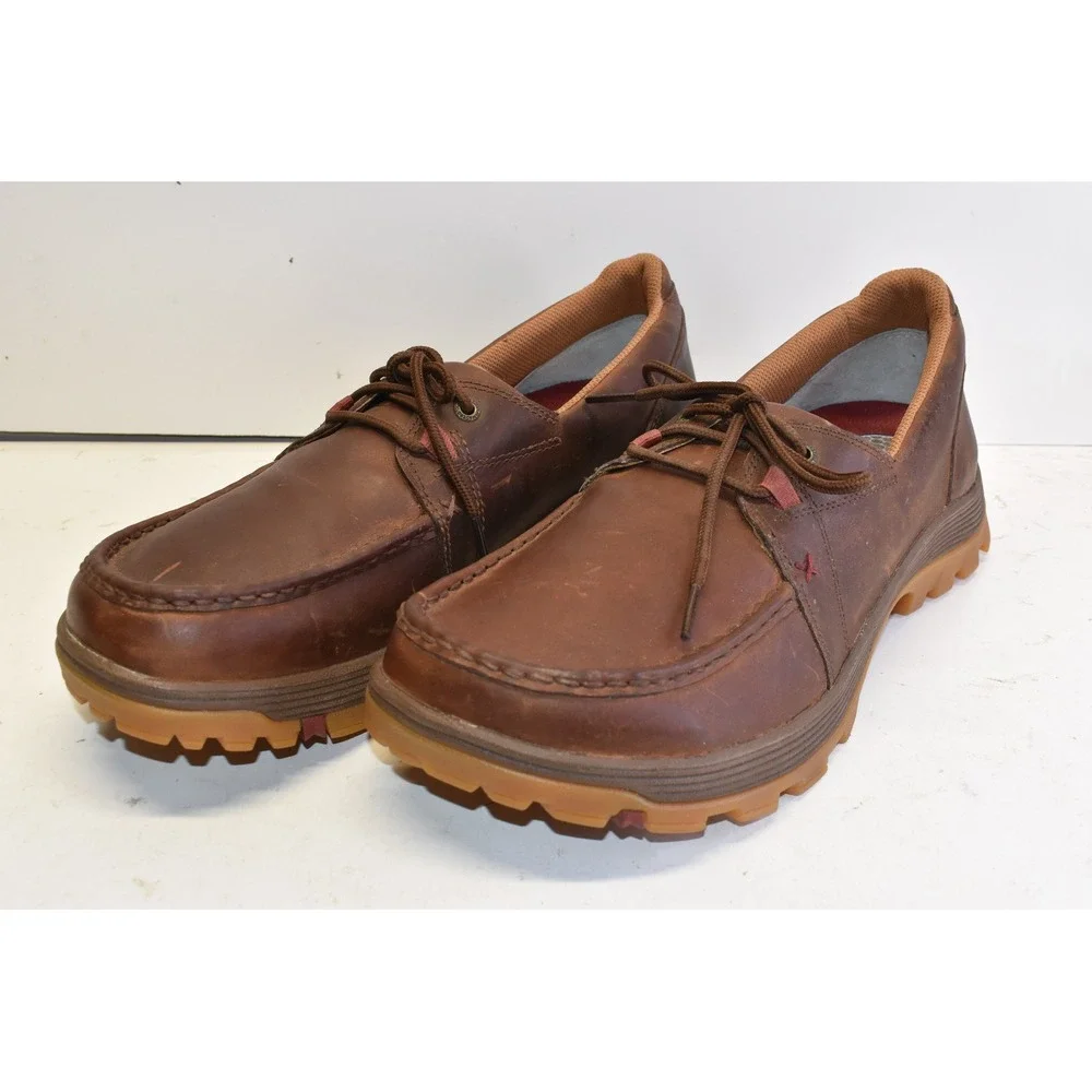 Twisted X Leather Driving Mocs Brown Men 10.5 Lug Soles Boat Shoes Casual NWOT